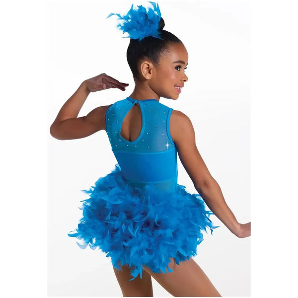 Weissman 'I Slay' – Crystal Velvet & Feather Skirt Dance Costume