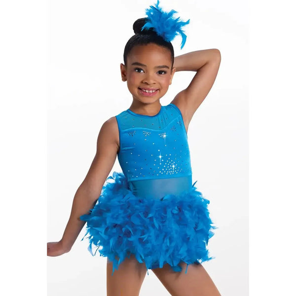 Weissman 'I Slay' – Crystal Velvet & Feather Skirt Dance Costume