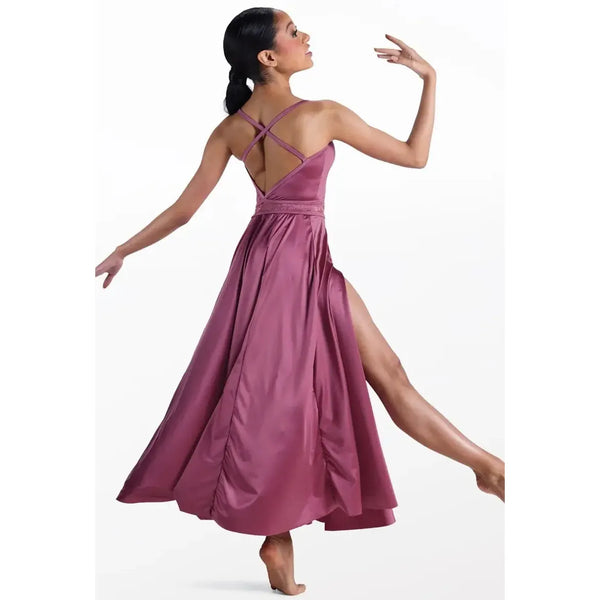 Weissman 'Coffee' Elite Lace Trim Maxi Lyrical Dance Dress