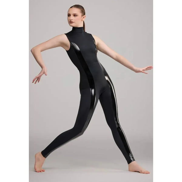 Weissman 'Dancing In The Flames' Elite Bold Stripe Dance Catsuit Unitard