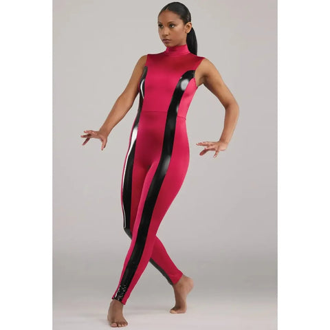 Weissman 'Dancing In The Flames' Elite Bold Stripe Dance Catsuit Unitard
