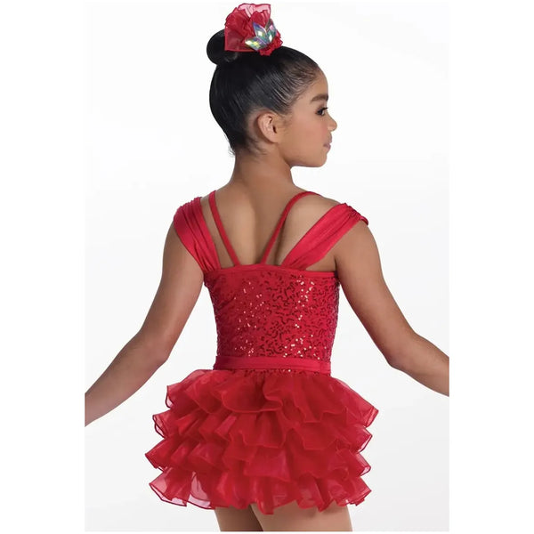 Weissman 'Sassy Girl' - Sequin Jazz & Tap Leotard with Organza Bustle