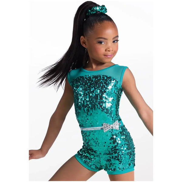 Weissman 'Let's Get Crazy' Ultra Sparkle Mesh Biketard Dance Costume