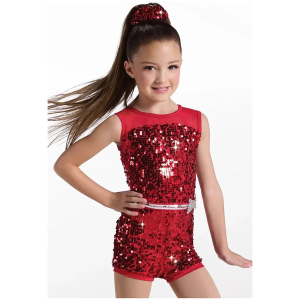 Weissman 'Let's Get Crazy' Ultra Sparkle Mesh Biketard Dance Costume