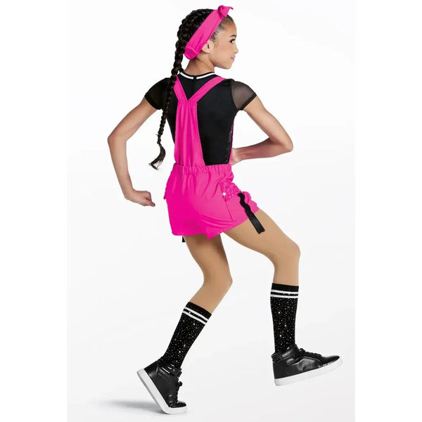 Weissman ‘Worth It’ Sequin Spandex Dungaree Short & Leotard Street Commercial Dance Costume