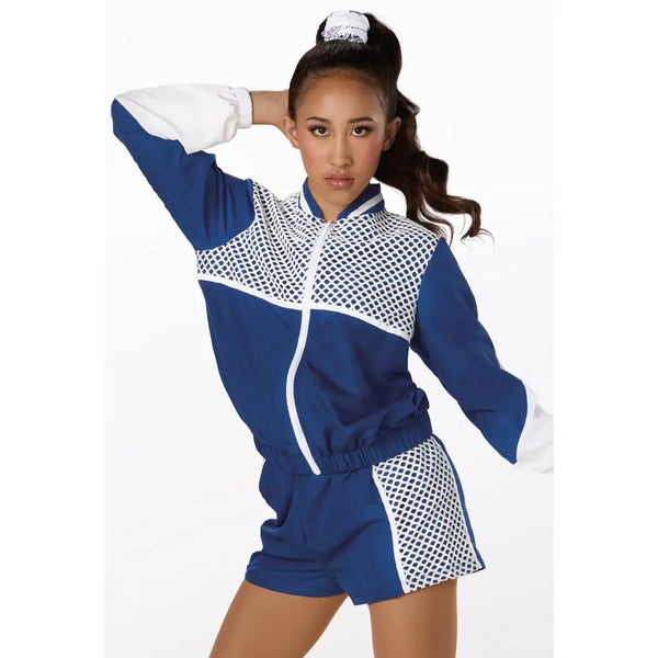 Weissman 'Motivation' Fishnet Overlay Jumpsuit Street Dance Costume