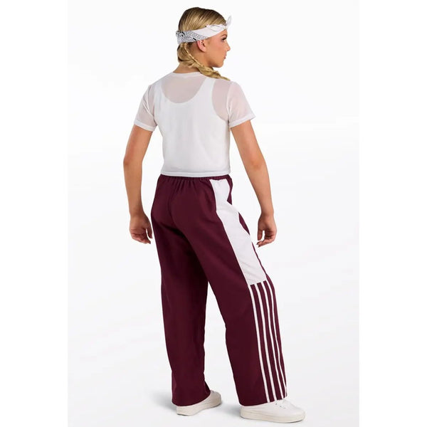 Weissman 'Too Good' Cropped Mesh Tee & Wide-Leg Dance Jumpsuit