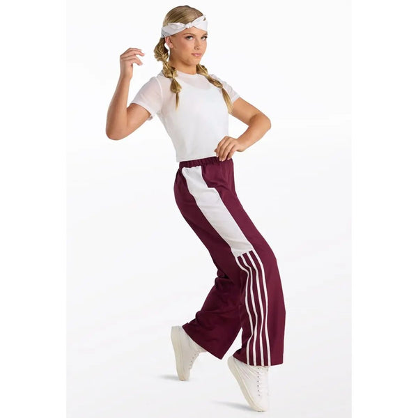 Weissman 'Too Good' Cropped Mesh Tee & Wide-Leg Dance Jumpsuit