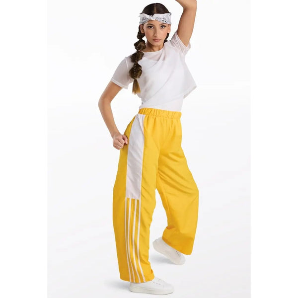Weissman 'Too Good' Cropped Mesh Tee & Wide-Leg Dance Jumpsuit