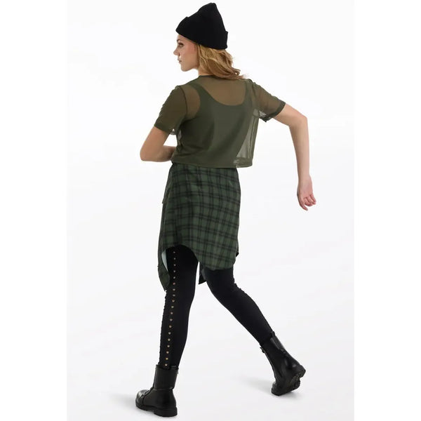 Weissman 'Alright' Studded Unitard & Mesh Tee Street Dance Set