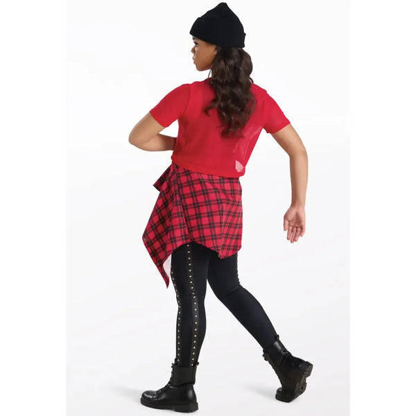 Weissman 'Alright' Studded Unitard & Mesh Tee Street Dance Set
