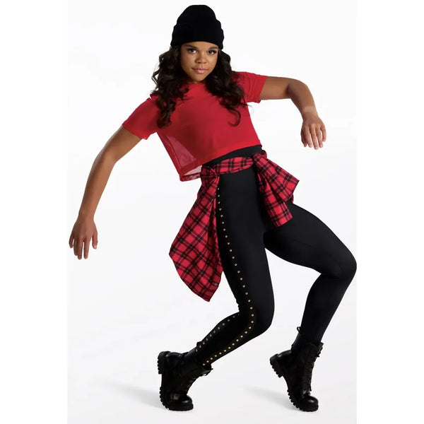 Weissman 'Alright' Studded Unitard & Mesh Tee Street Dance Set