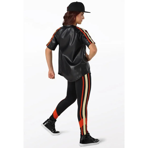 Weissman 'Snap Yo Fingers' Vegan Leather Shirt & Unitard Street Dance Costume