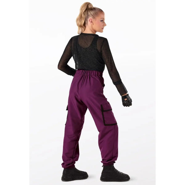 Weissman „Mantra“ Glitzer-Mesh-Lagen-Top und Cargo-Hosen-Set