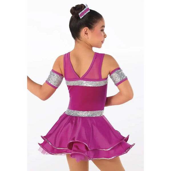 Weissman 'Fix My Crown' Velvet & Crystal Ruffle Dance Dress