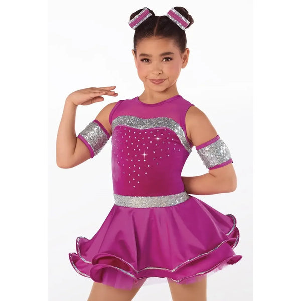 Weissman 'Fix My Crown' Velvet & Crystal Ruffle Dance Dress