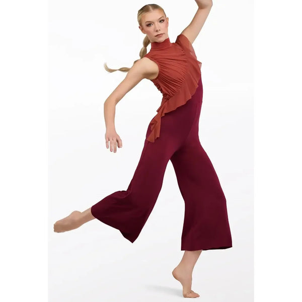 Weissman 'Depth Over Distance' Ruffle Cascade Two-Tone Dance Jumpsuit