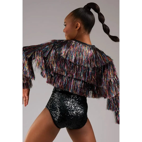 Weissman 'Karma' Tinsel Fringe Jacket & Leotard Dance Costume