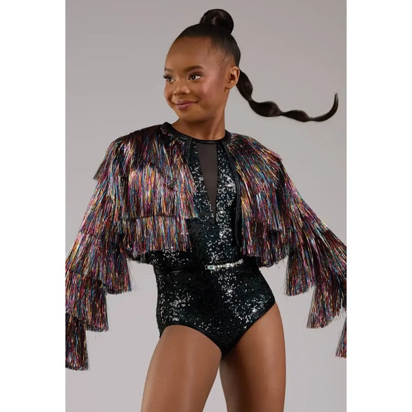 Weissman 'Karma' Tinsel Fringe Jacket & Leotard Dance Costume
