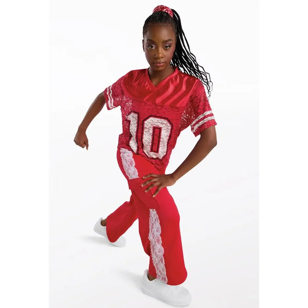 Weissman 'All I Do Is Win' Printed Lace Jersey & Street Dance Jumpsuit