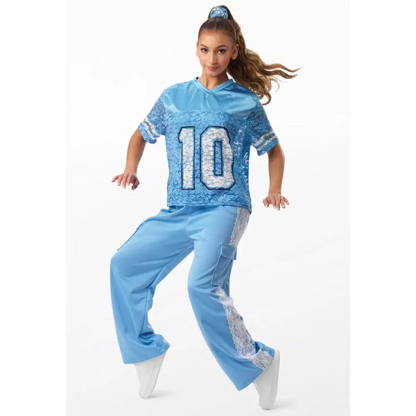 Weissman 'All I Do Is Win' Printed Lace Jersey & Street Dance Jumpsuit