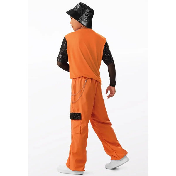 Weissman 'Replay' Sequin & Power Mesh Shirt with Cargo Pants Dance Costume