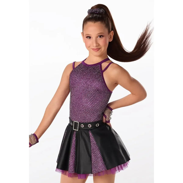 Weissman 'Silent Treatment' Glitter Fishnet Dress Jazz Dance Costume