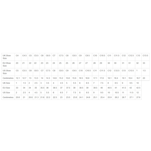 1st Position Leather Jazz Dance Shoes Size Chart
