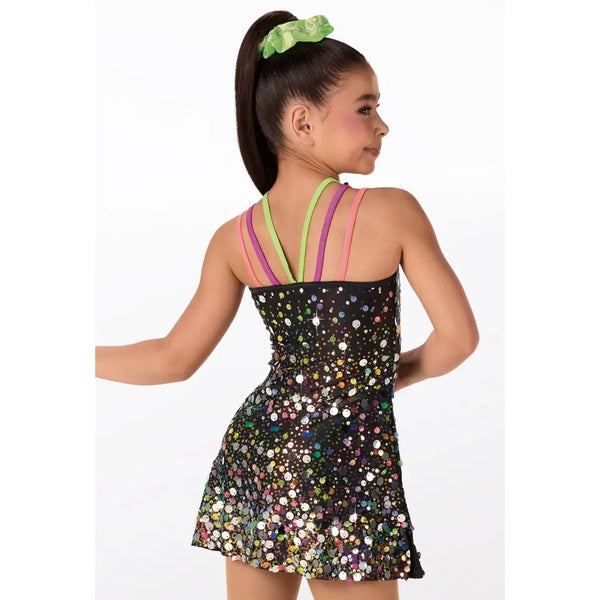 Weissman 'Take A Hint' Asymmetric Glimmer Sequin Jazz Dance Dress