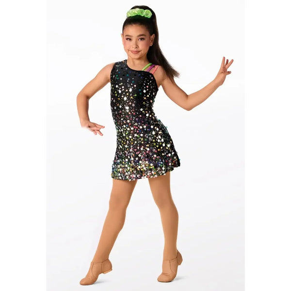 Weissman 'Take A Hint' Asymmetric Glimmer Sequin Jazz Dance Dress