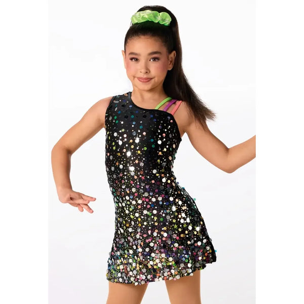 Weissman 'Take A Hint' Asymmetric Glimmer Sequin Jazz Dance Dress