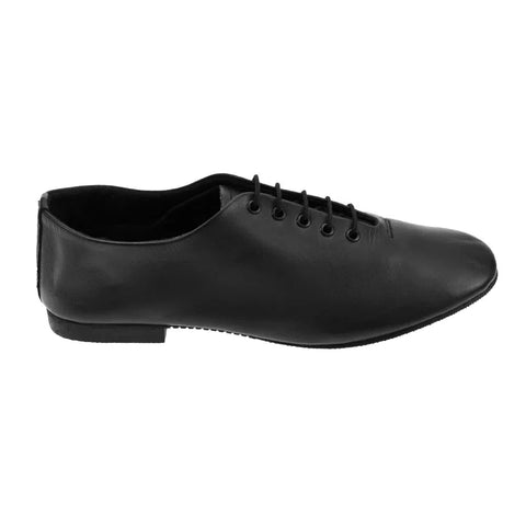 Starlite Leather Full Rubber Sole Black Jazz Shoes - UK 2