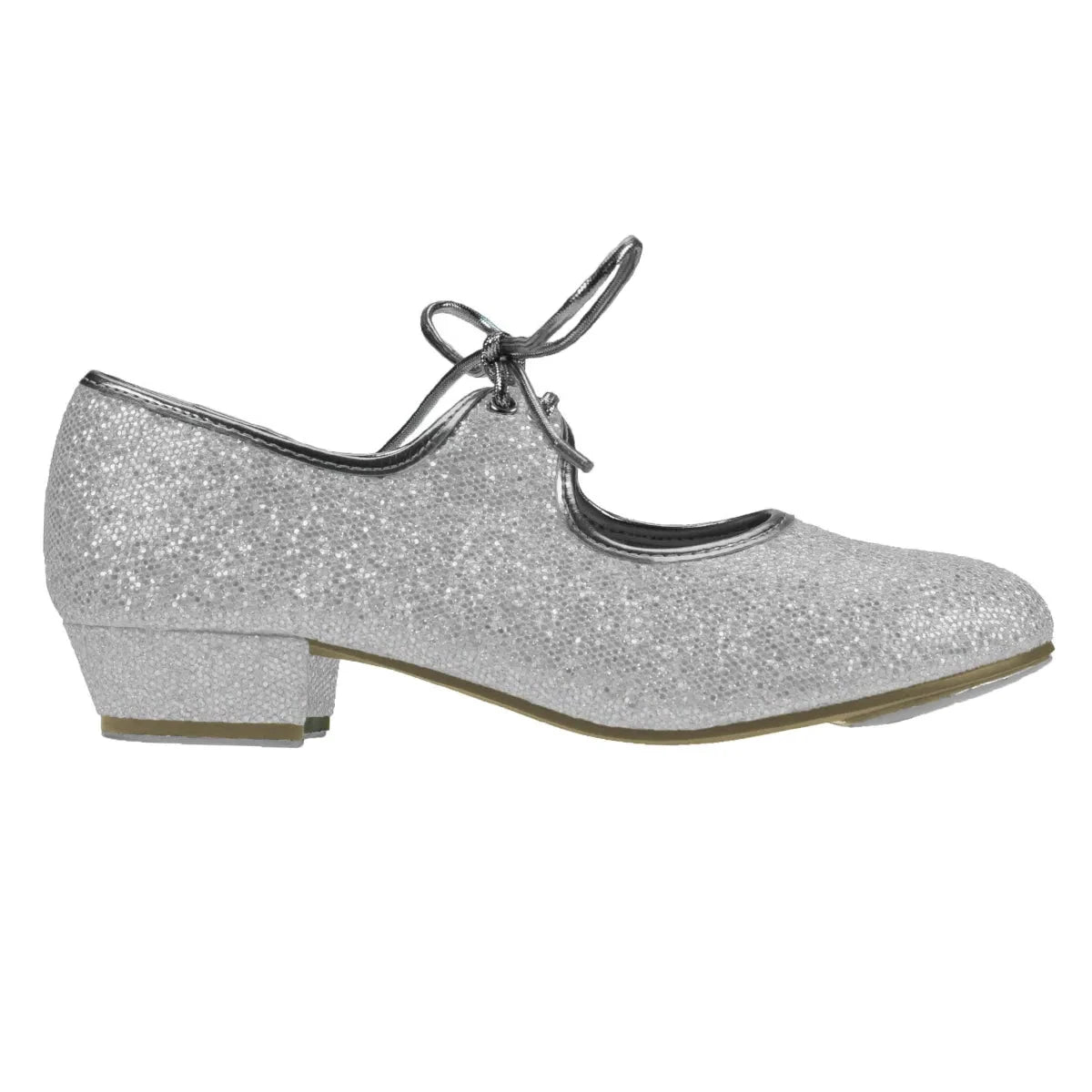 Starlite 'Maisie' Low Heel Silver Glitter Tap Shoes