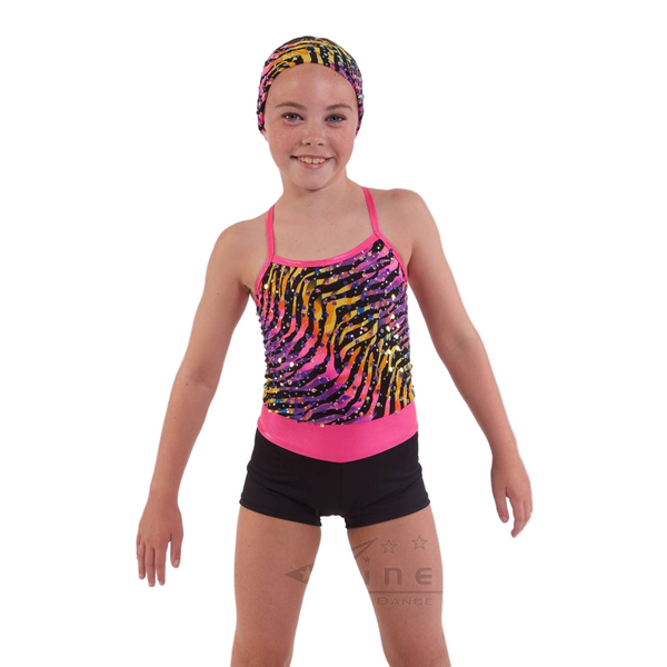 Kinetic 'Africa' Pink Foil Animal Print Dance Shortard Costume