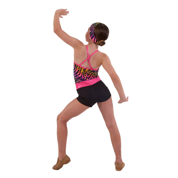 Kinetic 'Africa' Pink Foil Animal Print Dance Shortard Costume
