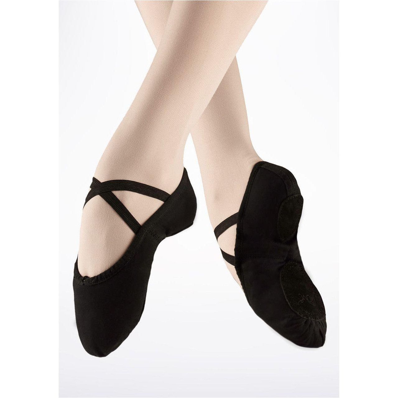 Black Canvas Pump Split-Sole Ballet Shoes – Blackfeather Dancewear