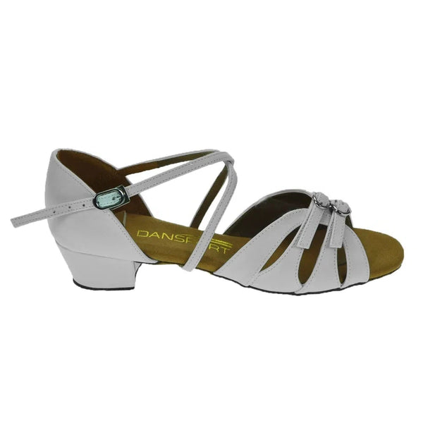 Dansport G1014 White Cuban Heel Children's Ballroom Latin Shoes