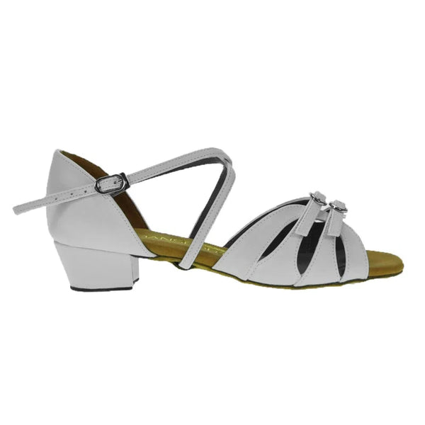 Dansport G1014 White Cuban Heel Children's Ballroom Latin Shoes