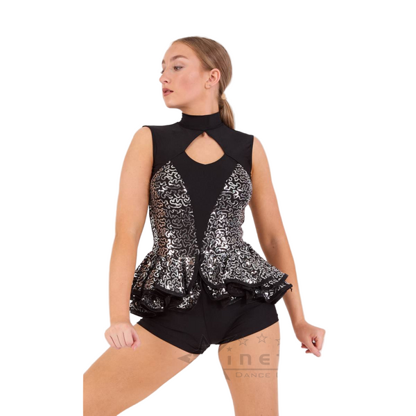 Kinetic 'In My Blood' Sequin Bodice Peplum Shortard Dance Costume