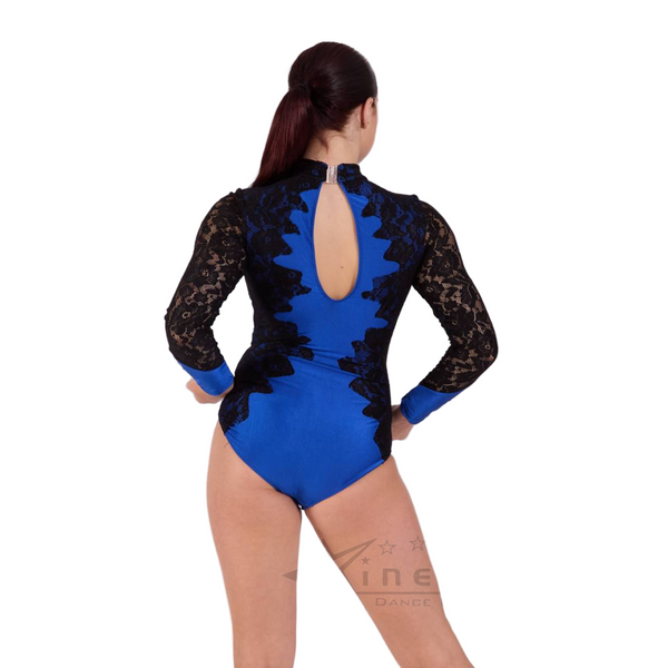Kinetic 'Powerful' High Neck Long Sleeve Lace Dance Leotard