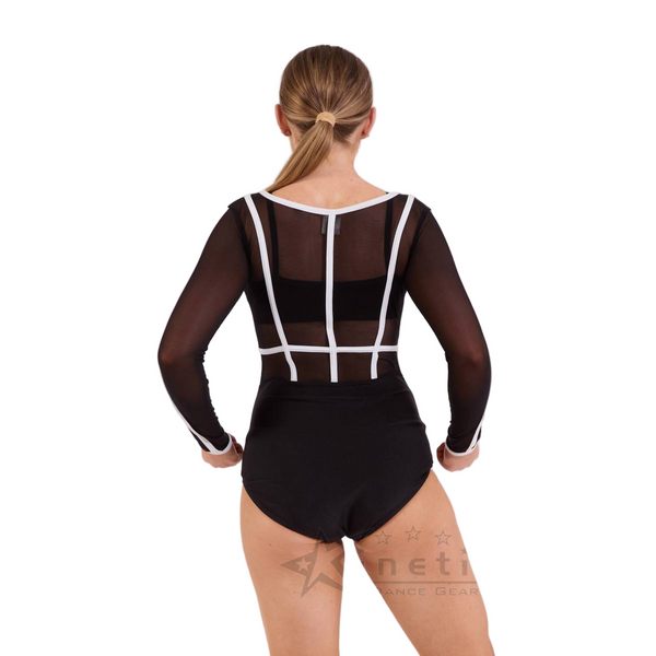 Kinetic Creations 'Nights Like This' Mesh Stripe Dance Leotard