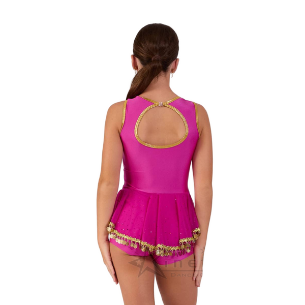 Kinetic 'Bollywood' Shortard with Mesh Skirt & Gold Trim Dance Costume