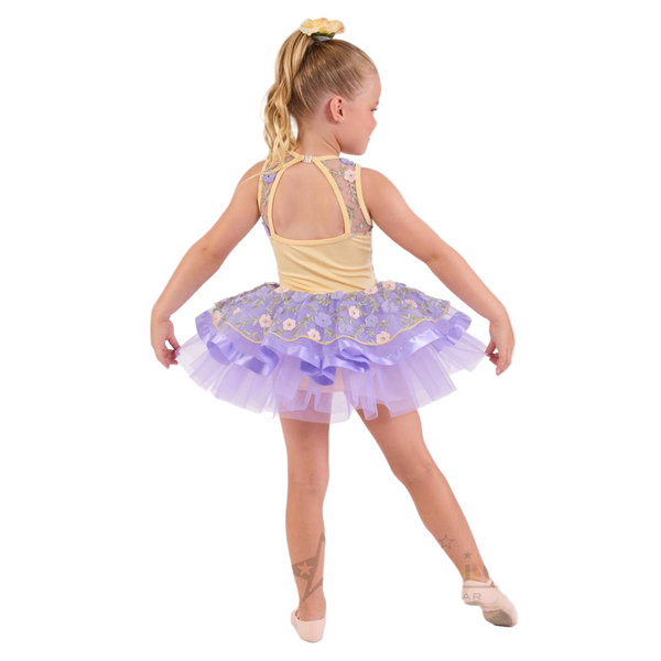 Kinetic Creations 'Lavender Dream' Tutu Dance Dress with Floral Lace Bodice