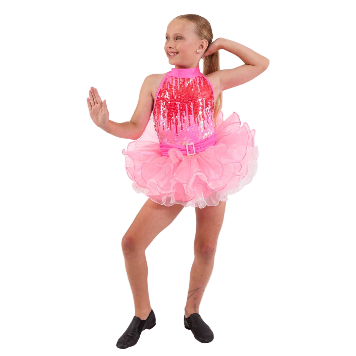 Kinetic Creations 'Berry Sundae' Pink Red & White Ombre Sequin Dance Costume