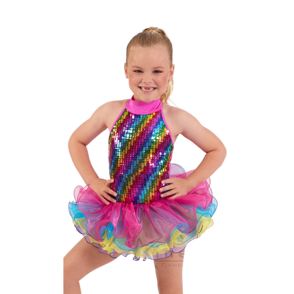 Kinetic Creations 'Rainbow Colours' Rainbow Sequin Tutu Dance Costume