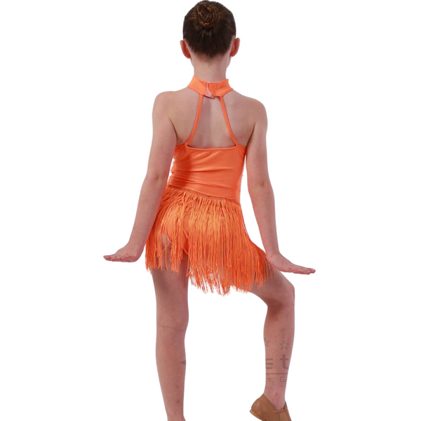 Kinetic 'Proud Mary' Neon Sequin Fringe Dance Dress