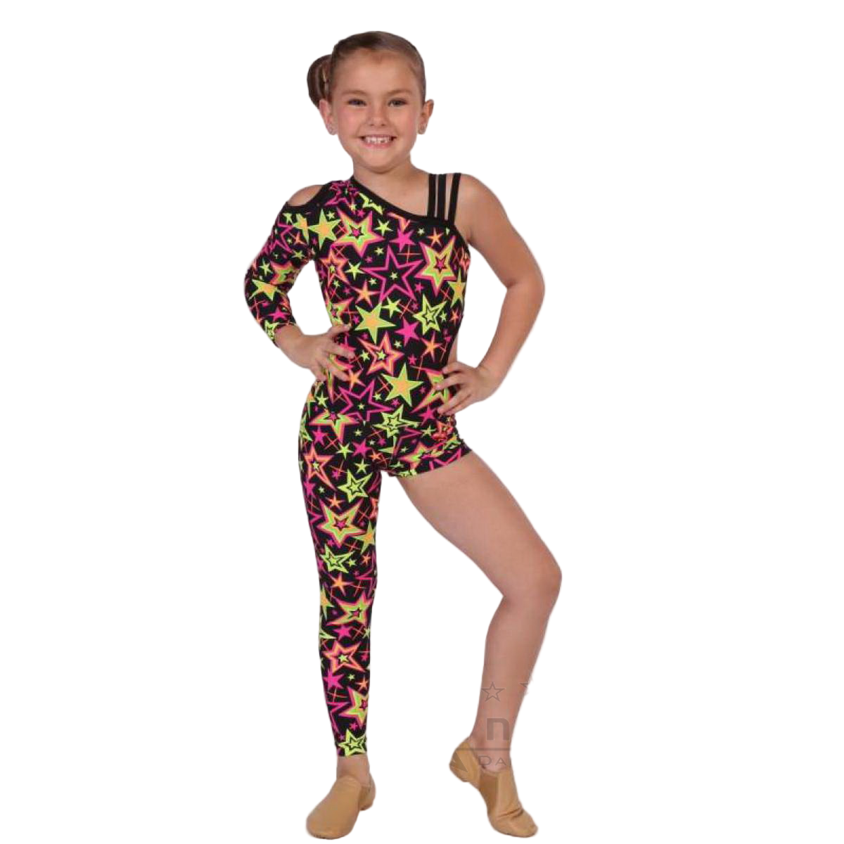 Kinetic Creations 'Party' Asymmetric Unitard with Shoulder Cut-Out