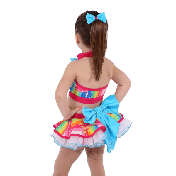 Kinetic 'Catch A Rainbow' Rainbow Foil Spot Crop & Skirt Dance Costume