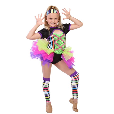Kinetic 'Ways to Be Wicked' Green Sequin Striped Unitard Dance Costume