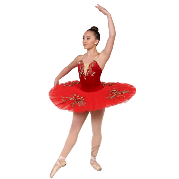 Kinetic Creations 'Ramona' Red Velvet Pancake Tutu Ballet Dance Costume